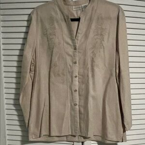 White Stag Light Tan Blouse with Beautiful Details.